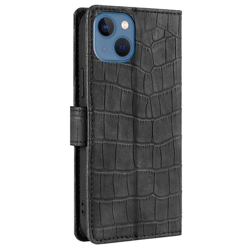 Custodia in pelle iPhone 14 Coccodrillo