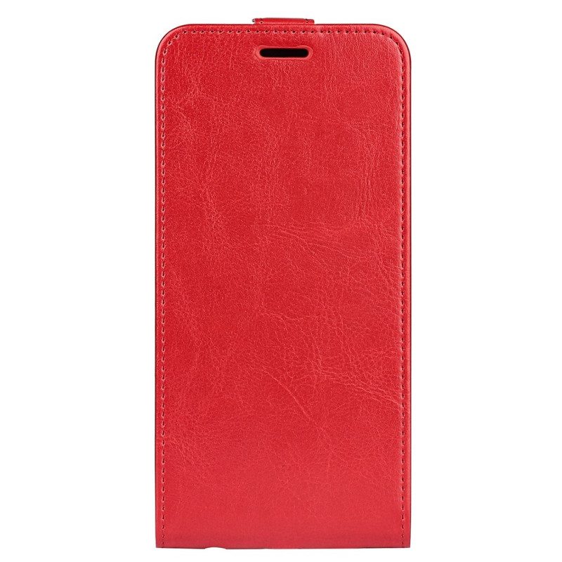 Custodia in pelle iPhone 14 Folio Cover Ribalta Verticale Effetto Pelle