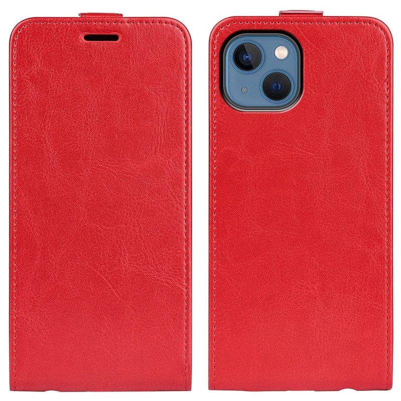 Custodia in pelle iPhone 14 Folio Cover Ribalta Verticale Effetto Pelle