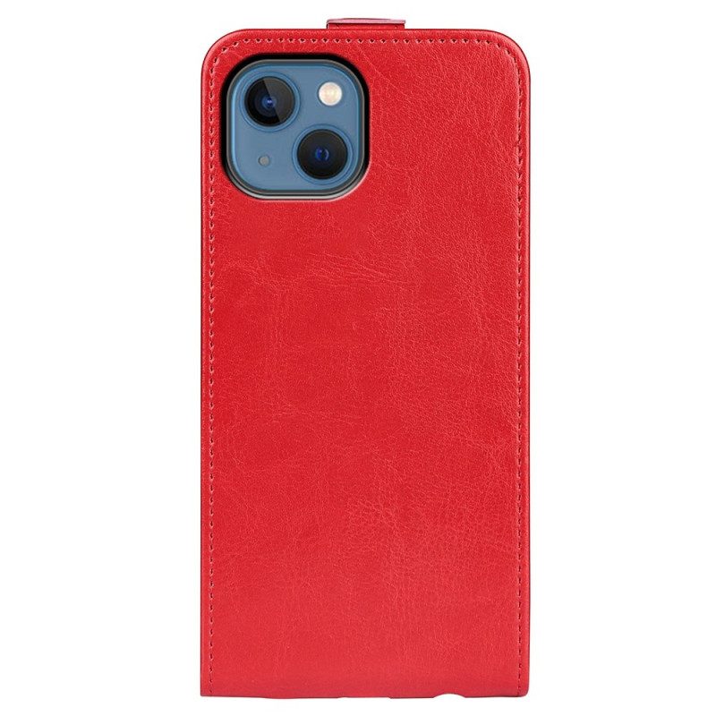 Custodia in pelle iPhone 14 Folio Cover Ribalta Verticale Effetto Pelle