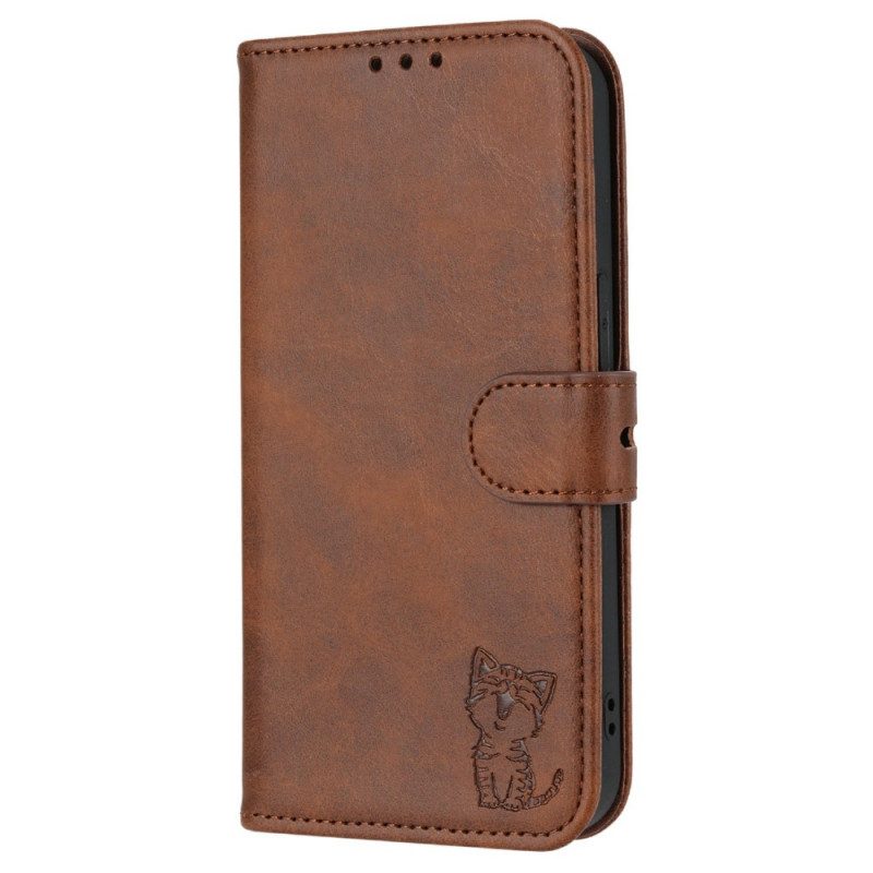 Custodia in pelle iPhone 14 Gattino