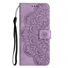 Custodia in pelle iPhone 14 Mandala Strappy