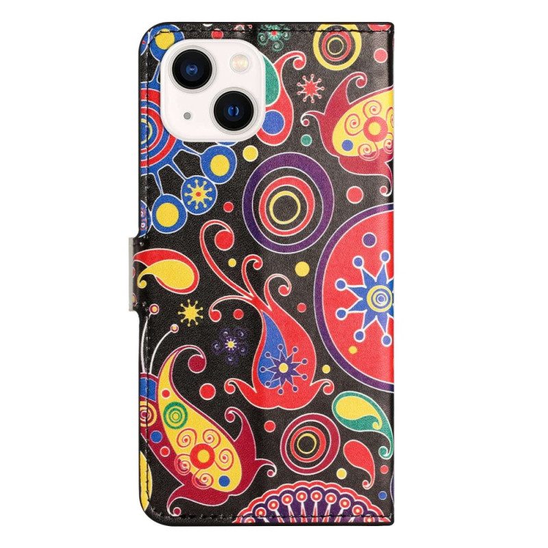 Custodia in pelle iPhone 14 Modello Galassia