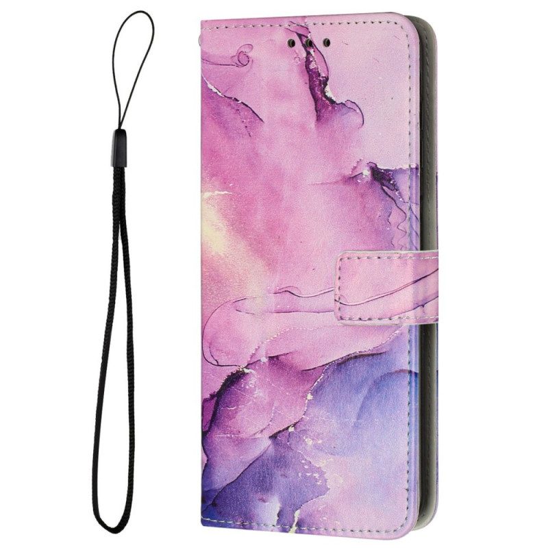 Custodia in pelle iPhone 14 Striscia Di Marmo