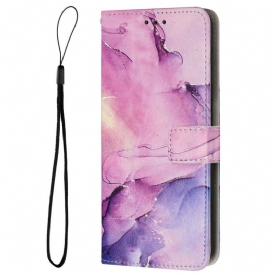 Custodia in pelle iPhone 14 Striscia Di Marmo