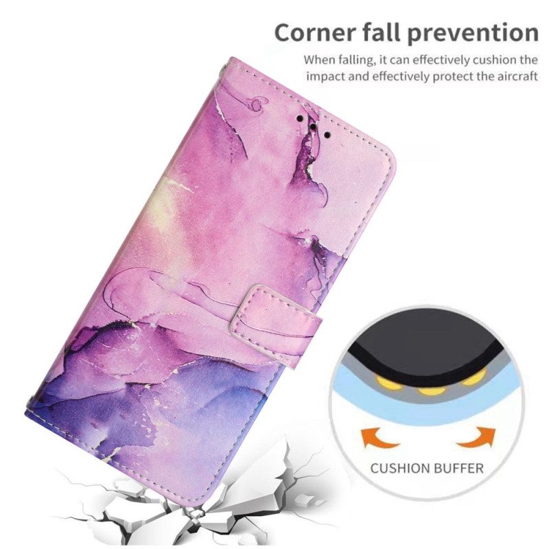 Custodia in pelle iPhone 14 Striscia Di Marmo