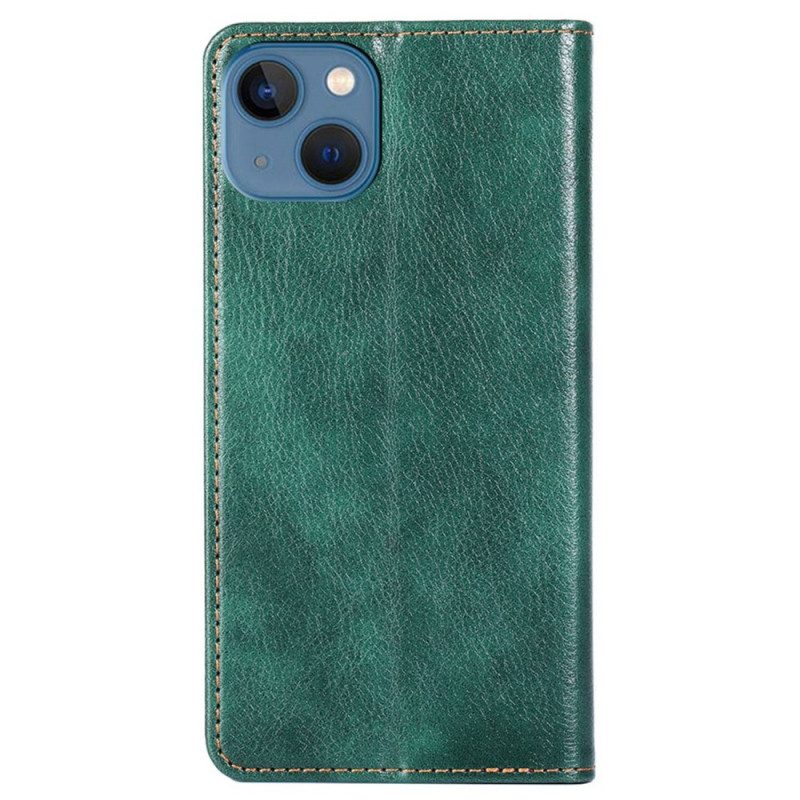 Folio Cover iPhone 14 Custodia in pelle Cuciture In Ecopelle