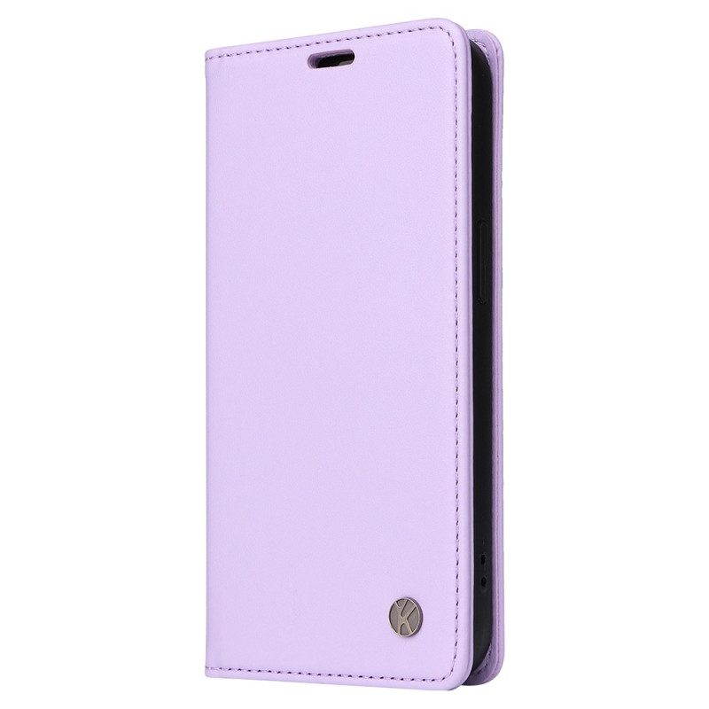 Folio Cover iPhone 14 Custodia in pelle Rivetti Decorativi