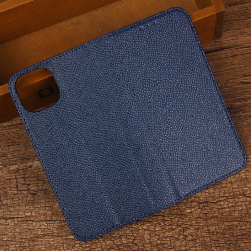 Folio Cover iPhone 14 Custodia in pelle Strutturato