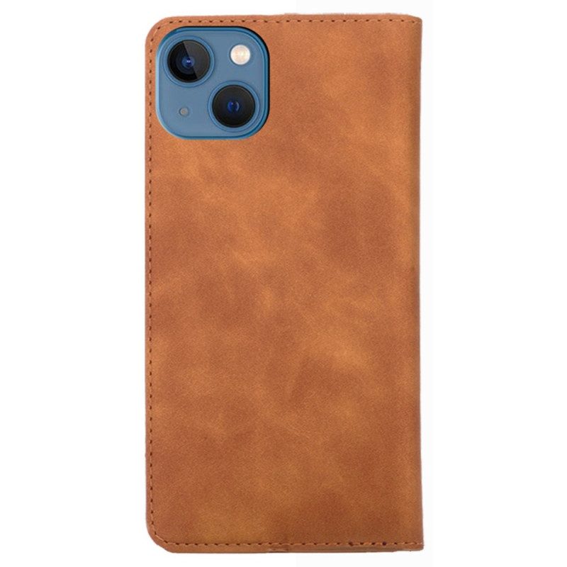 Folio Cover iPhone 14 Custodia in pelle Tocco Di Pelle