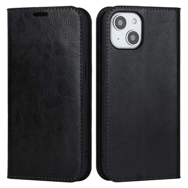 Folio Cover iPhone 14 Custodia in pelle Pelle Vera