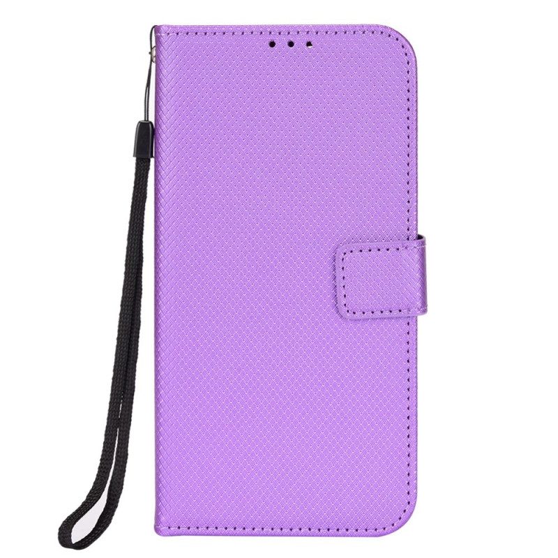 Folio Cover iPhone 14 Elegante Finta Pelle Con Cinturino