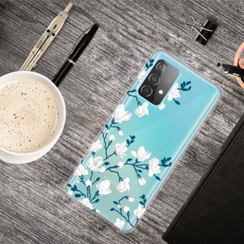 Cover Samsung Galaxy A32 5G Fiori Bianchi