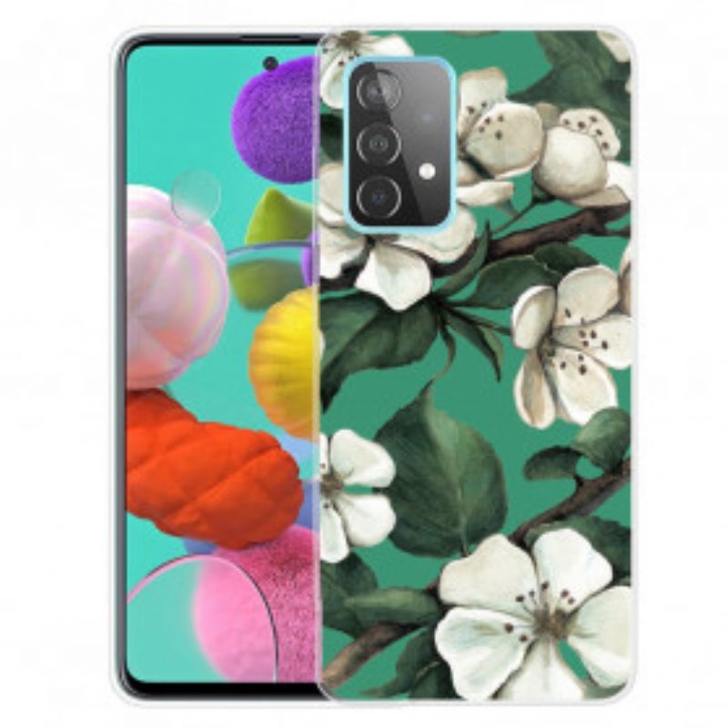 Cover Samsung Galaxy A32 5G Fiori Bianchi Dipinti