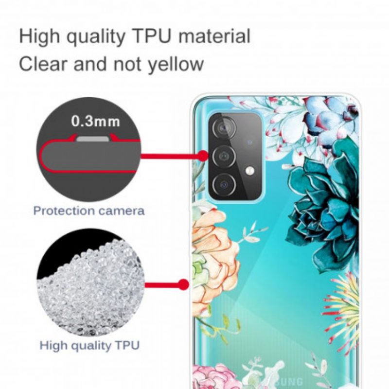 Cover Samsung Galaxy A32 5G Fiori Dell'acquerello Senza Soluzione Di Continuità