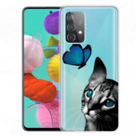 Cover Samsung Galaxy A32 5G Gatto E Farfalla