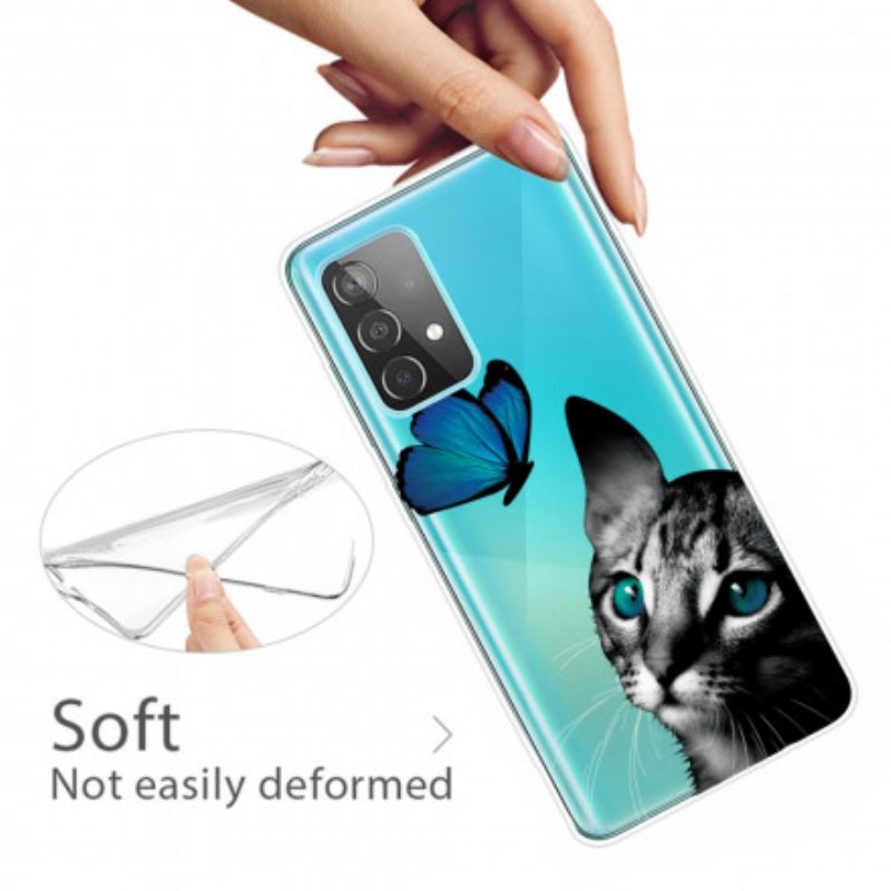 Cover Samsung Galaxy A32 5G Gatto E Farfalla