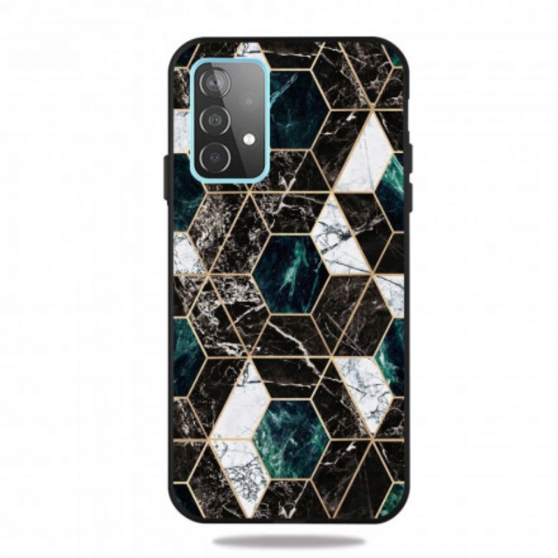 Cover Samsung Galaxy A32 5G Marmo Geometria Colorata