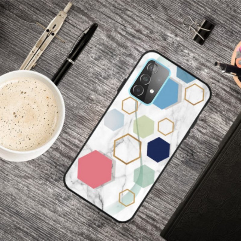 Cover Samsung Galaxy A32 5G Marmo Geometria Colorata