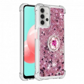 Cover Samsung Galaxy A32 5G Paillettes Con Supporto Ad Anello