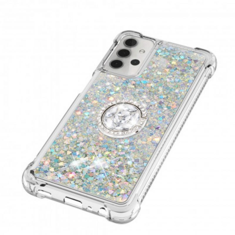 Cover Samsung Galaxy A32 5G Paillettes Con Supporto Ad Anello