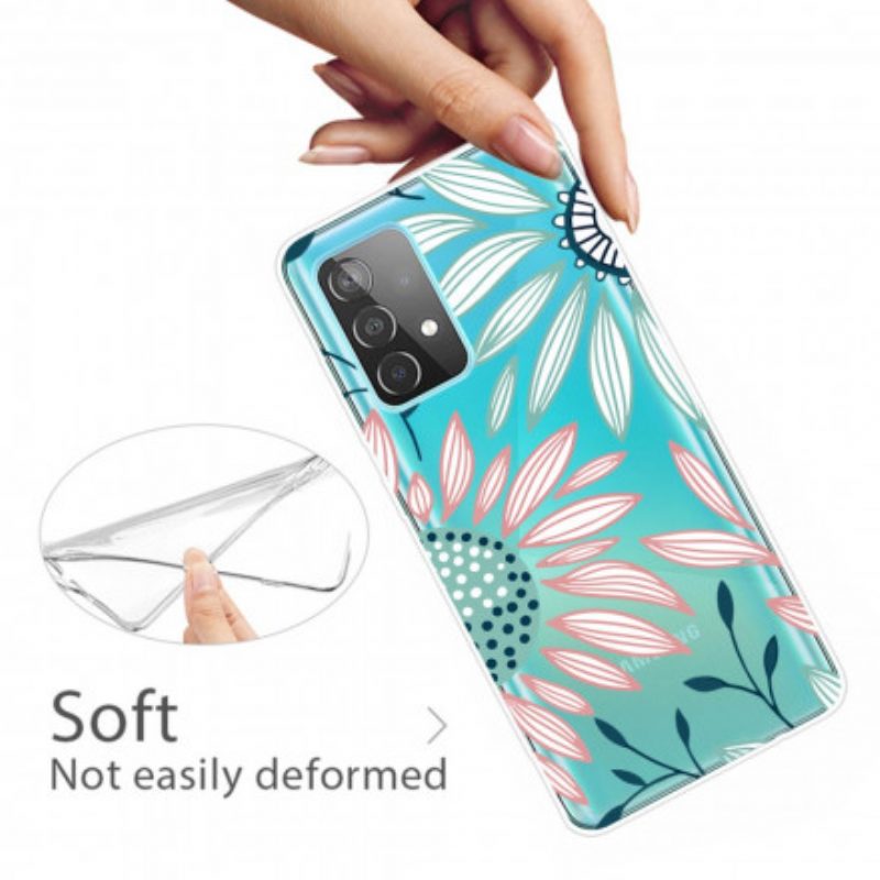 Cover Samsung Galaxy A32 5G Un Fiore Trasparente