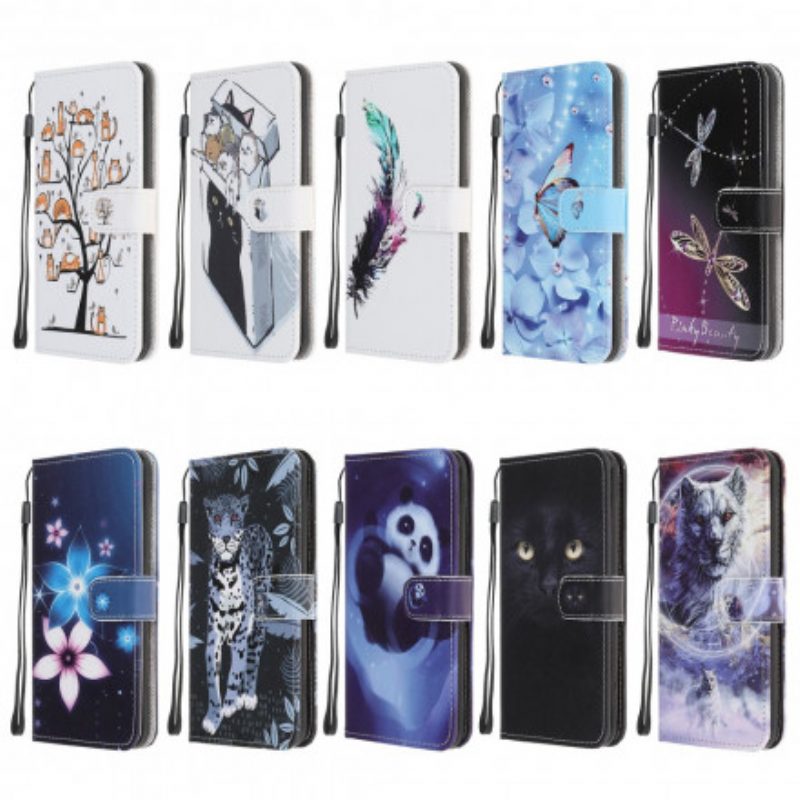 Custodia A Portafoglio Samsung Galaxy A32 5G Cinturino Lunare Fiori