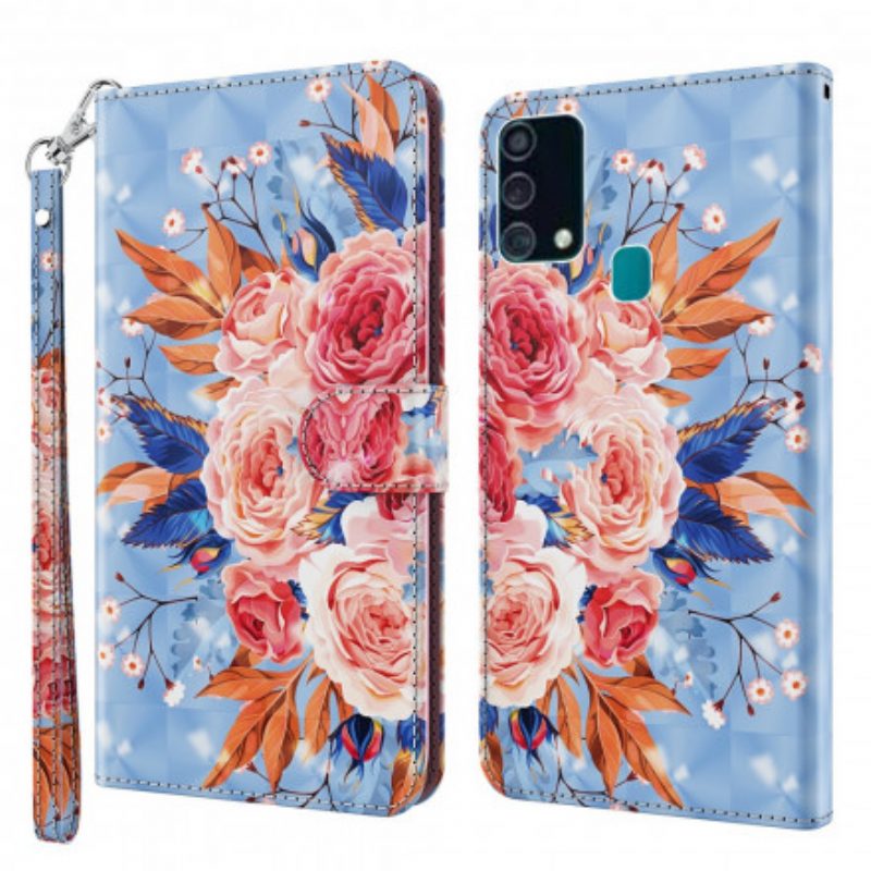 Custodia A Portafoglio Samsung Galaxy A32 5G Punto Luce Romantico Con Cordino