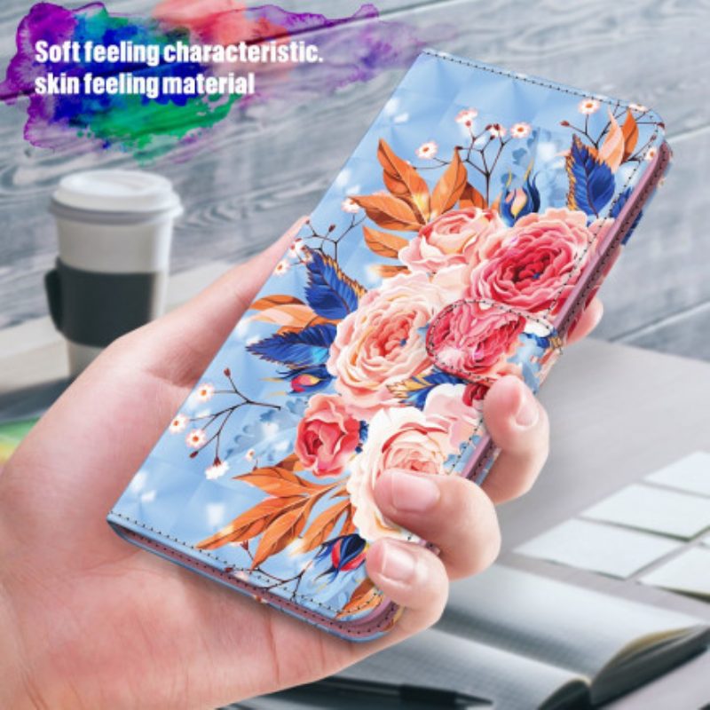 Custodia A Portafoglio Samsung Galaxy A32 5G Punto Luce Romantico Con Cordino