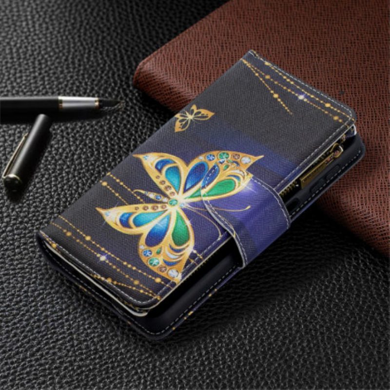 Custodia in pelle Samsung Galaxy A32 5G Custodia Con Zip Butterfly Art