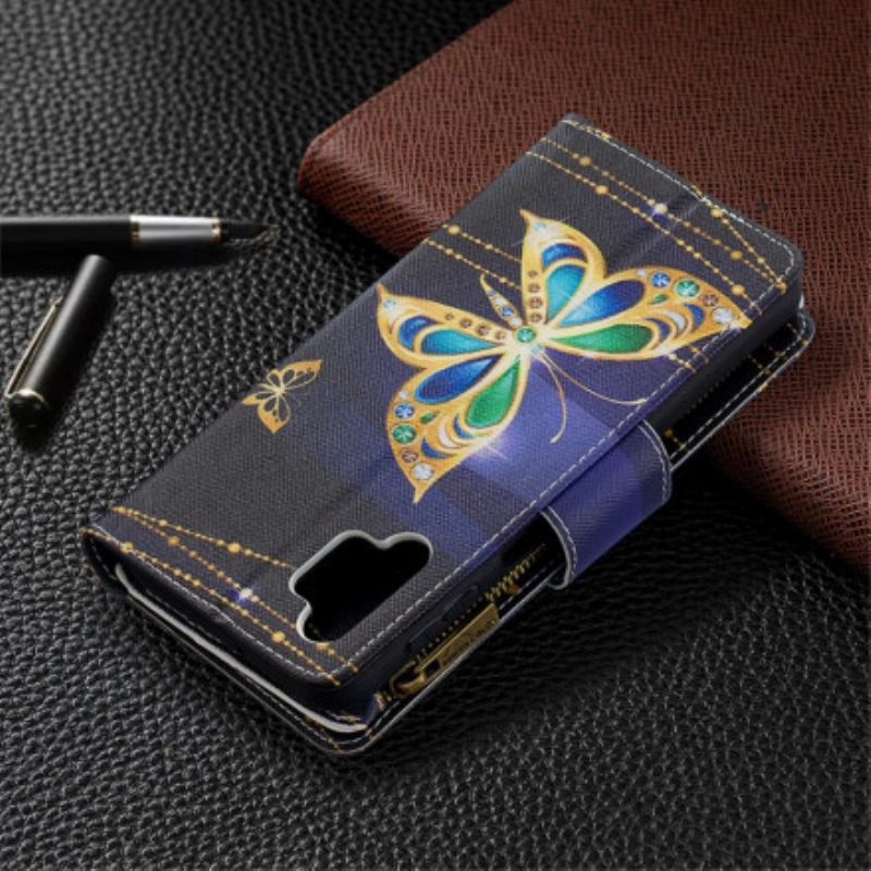 Custodia in pelle Samsung Galaxy A32 5G Custodia Con Zip Butterfly Art