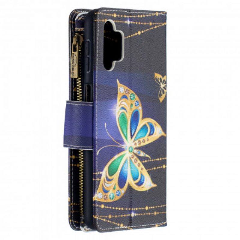 Custodia in pelle Samsung Galaxy A32 5G Custodia Con Zip Butterfly Art