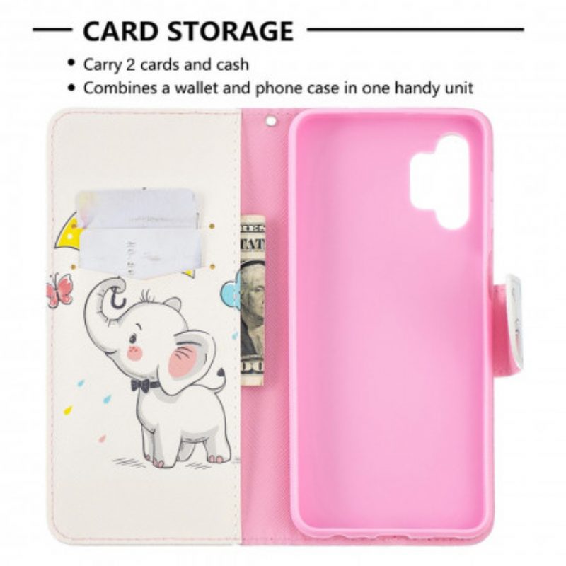 Custodia in pelle Samsung Galaxy A32 5G Cucciolo Di Elefante