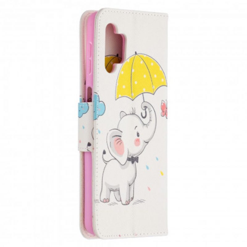 Custodia in pelle Samsung Galaxy A32 5G Cucciolo Di Elefante