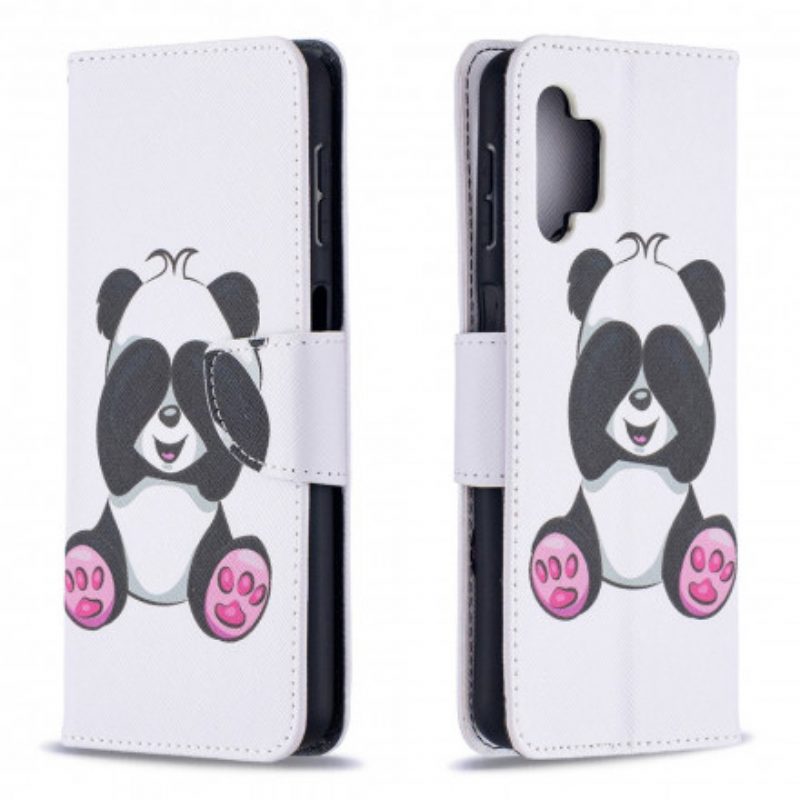 Custodia in pelle Samsung Galaxy A32 5G Divertimento Panda