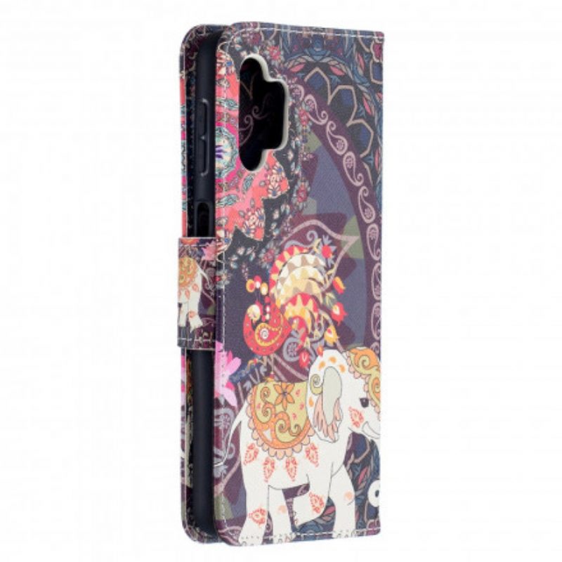 Custodia in pelle Samsung Galaxy A32 5G Elefante Indiano