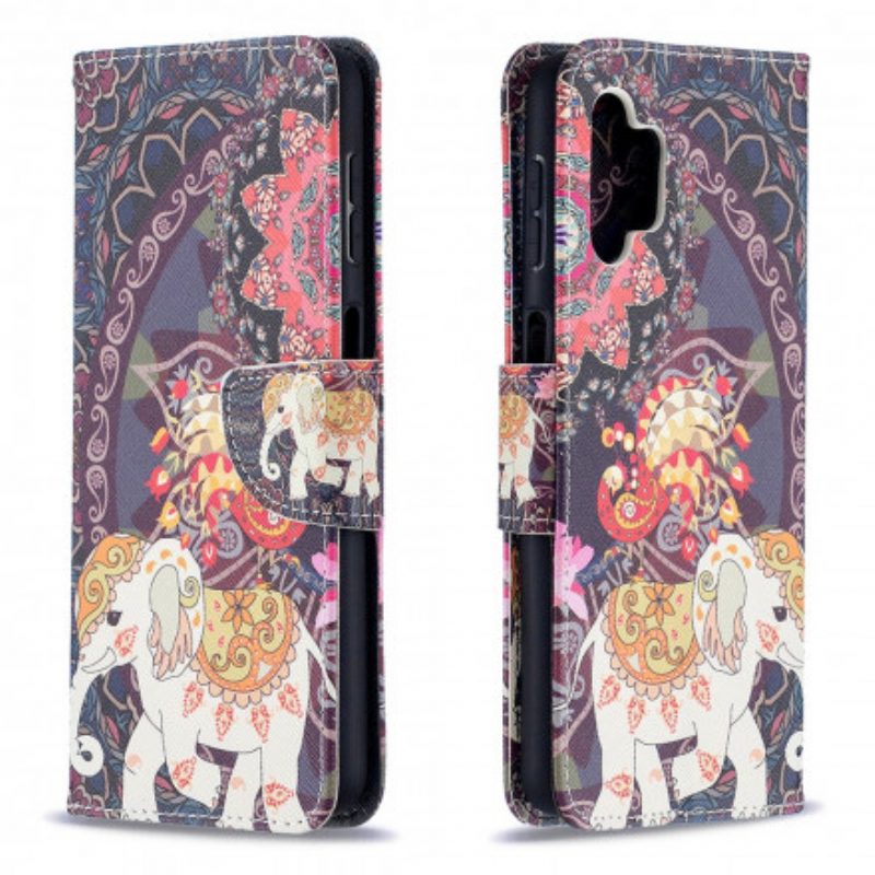 Custodia in pelle Samsung Galaxy A32 5G Elefante Indiano