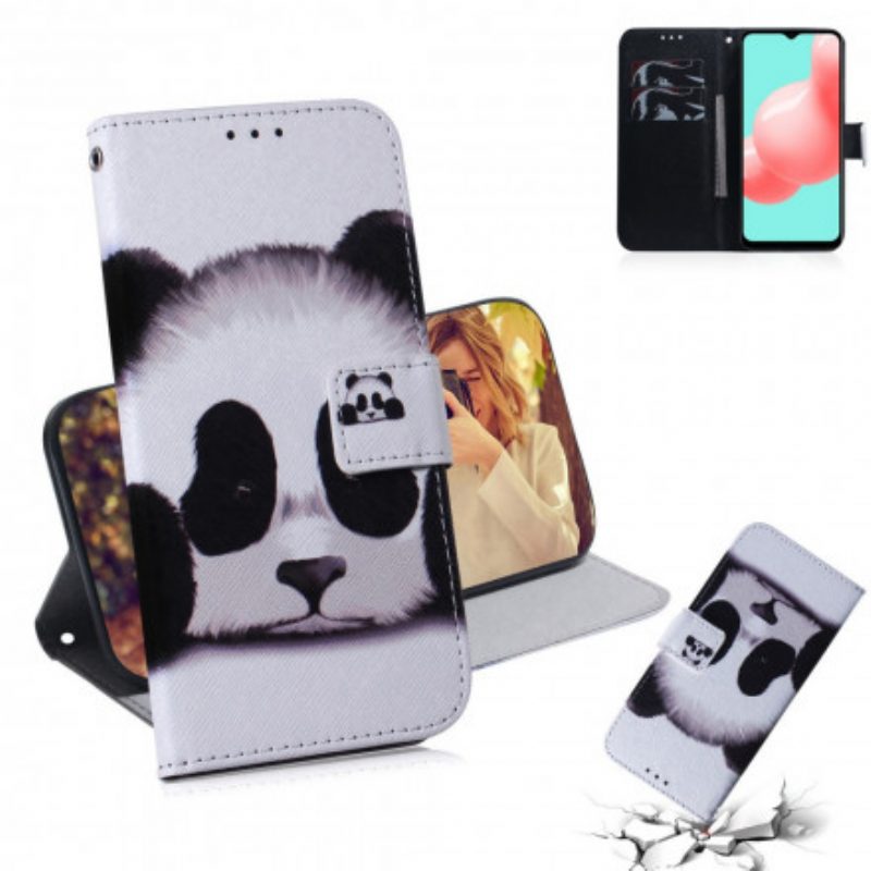 Custodia in pelle Samsung Galaxy A32 5G Faccia Da Panda