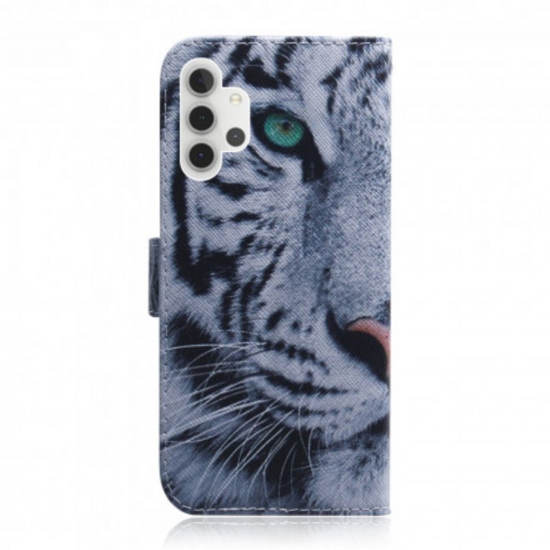 Custodia in pelle Samsung Galaxy A32 5G Faccia Da Tigre