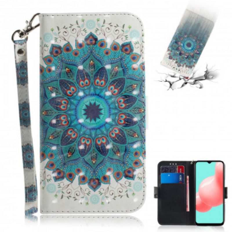 Custodia in pelle Samsung Galaxy A32 5G Mandala Magistrale Con Cinturino