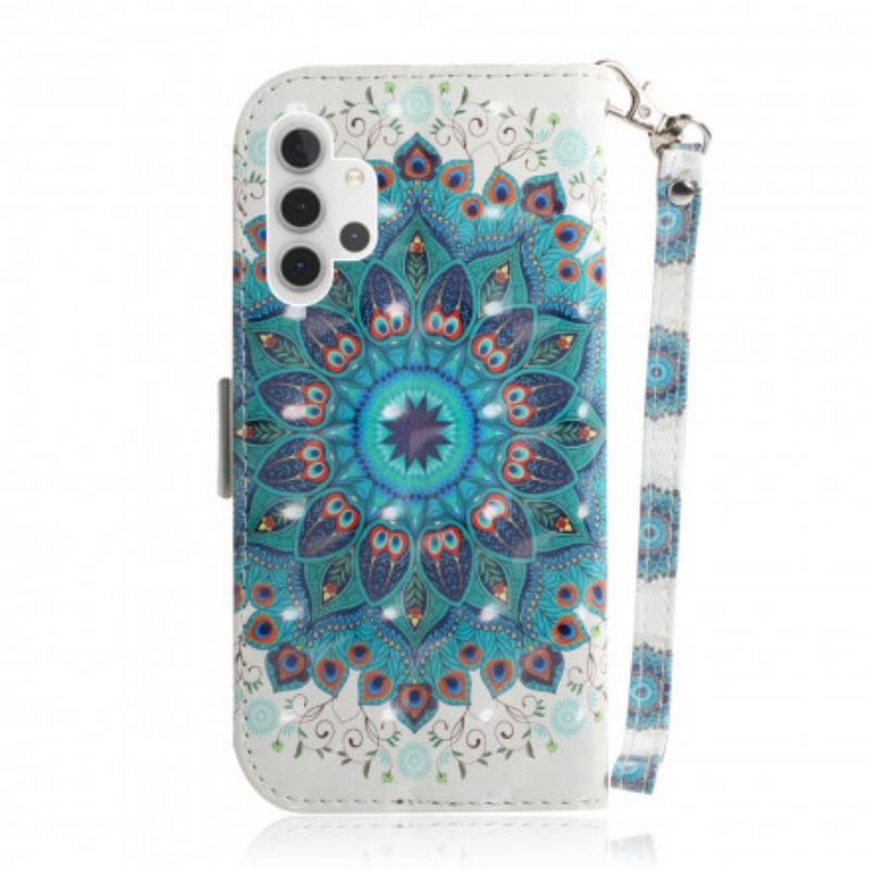 Custodia in pelle Samsung Galaxy A32 5G Mandala Magistrale Con Cinturino