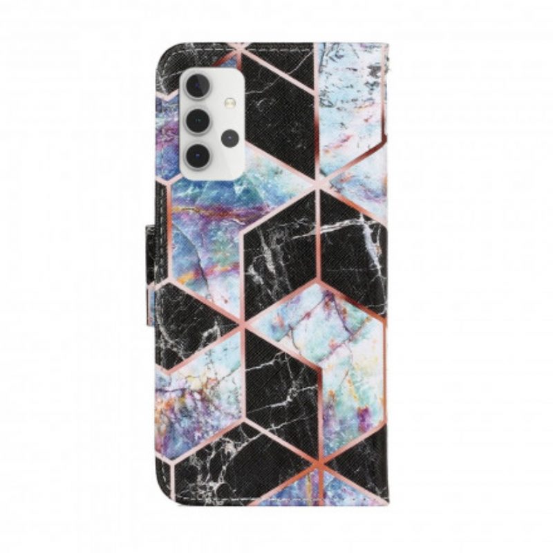 Custodia in pelle Samsung Galaxy A32 5G Marmo Geometrico