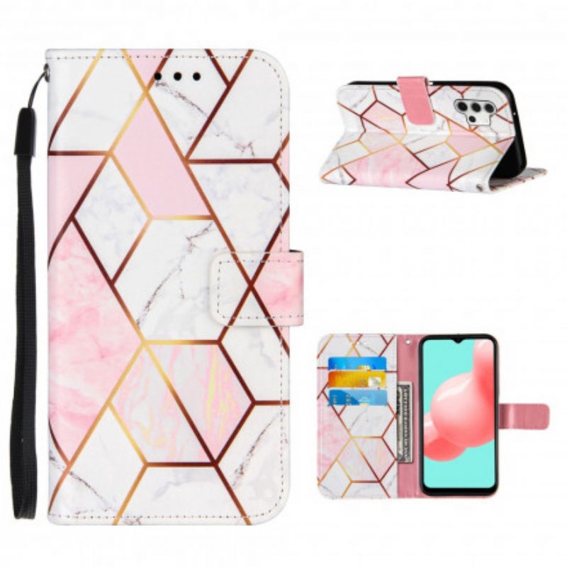 Custodia in pelle Samsung Galaxy A32 5G Marmo Geometrico