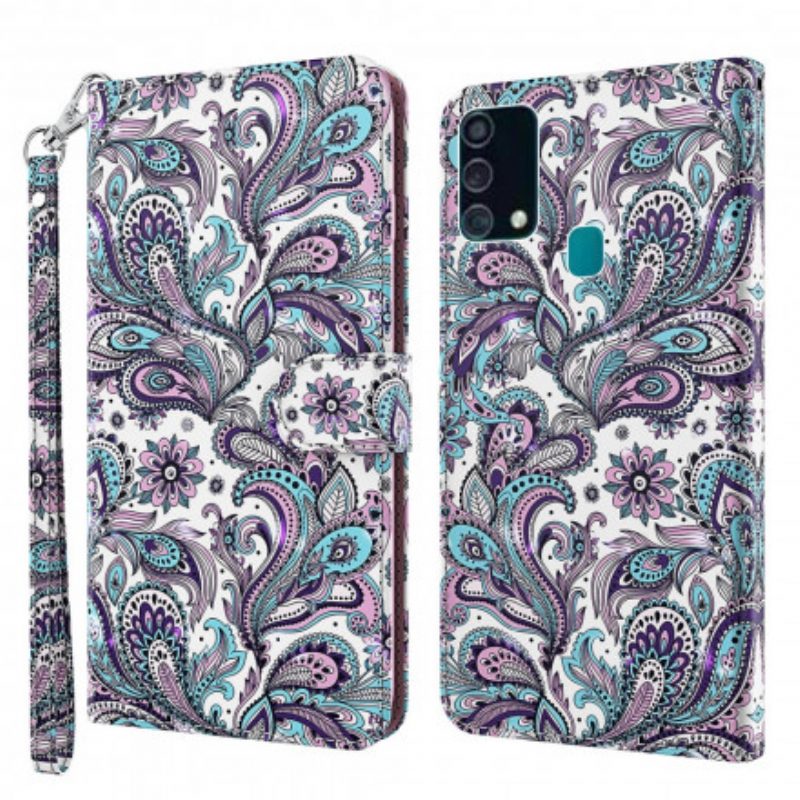 Custodia in pelle Samsung Galaxy A32 5G Modelli Di Fiori Punto Luce