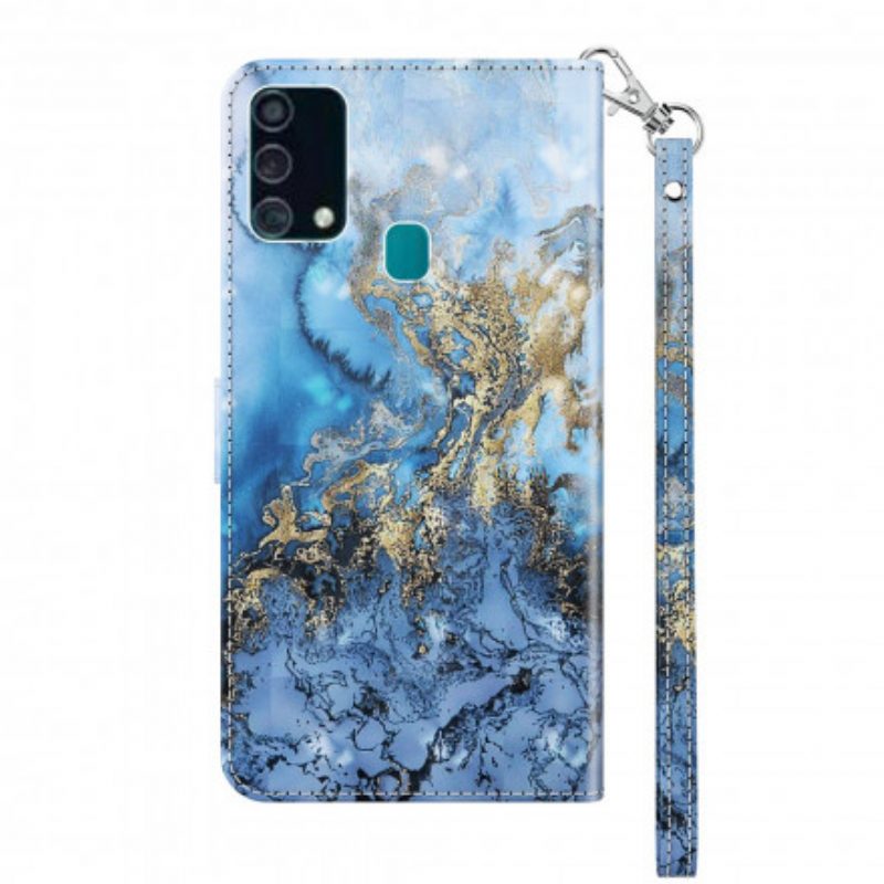 Custodia in pelle Samsung Galaxy A32 5G Punto Luce Design In Marmo Con Cordino