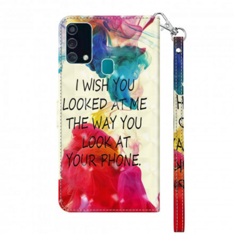 Custodia in pelle Samsung Galaxy A32 5G Punto Luminoso I Wish Con Cordino