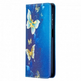 Folio Cover Samsung Galaxy A32 5G Custodia in pelle Farfalle Colorate