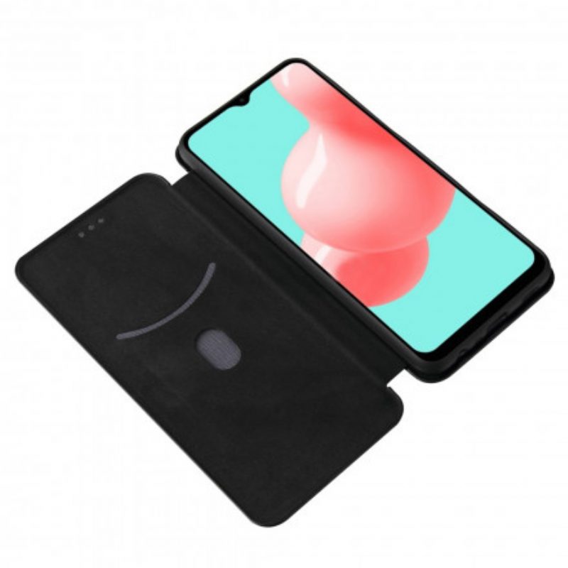 Folio Cover Samsung Galaxy A32 5G Custodia in pelle Fibra Di Carbonio