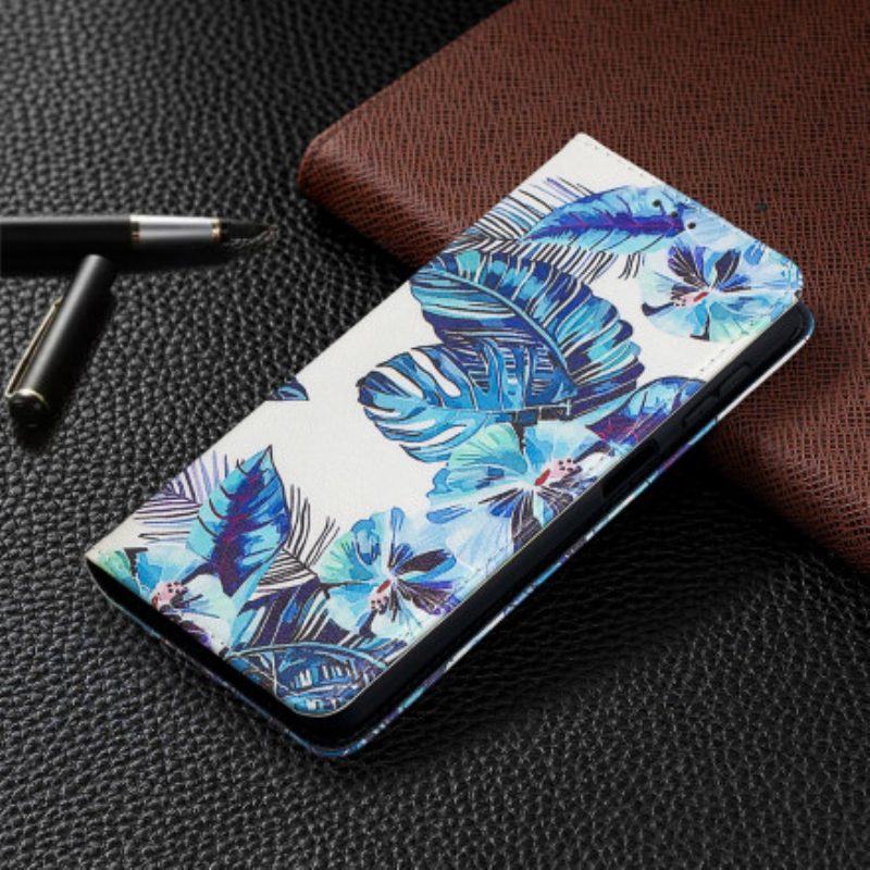 Folio Cover Samsung Galaxy A32 5G Custodia in pelle Foglie