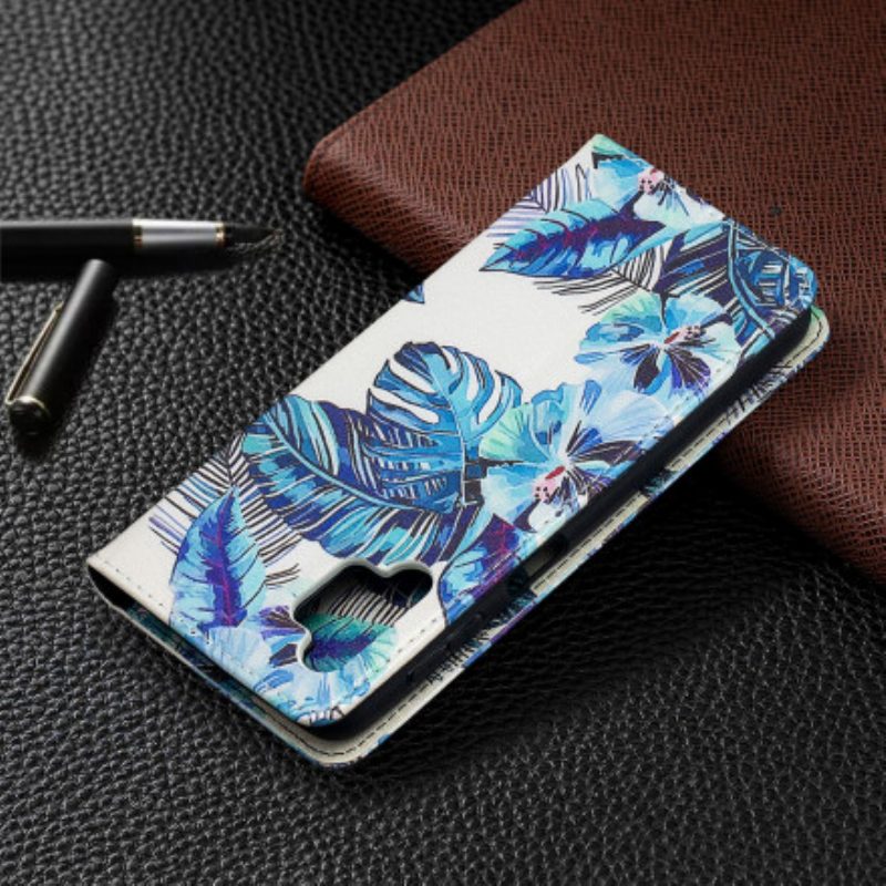 Folio Cover Samsung Galaxy A32 5G Custodia in pelle Foglie